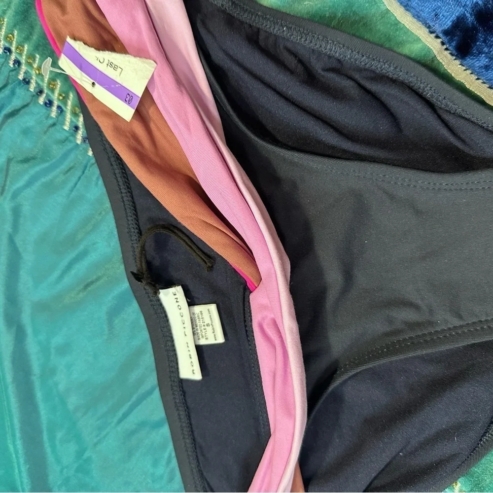 Women’s swimsuit Bottoms Robin Piccone Blue and Pink Bikini Swimwear Small 4342